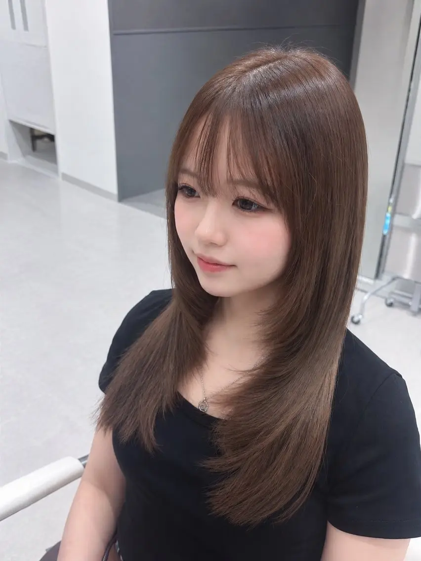 セミロング カット 艶カラー×似合 わせヘア✨hinaのヘアスタイル
