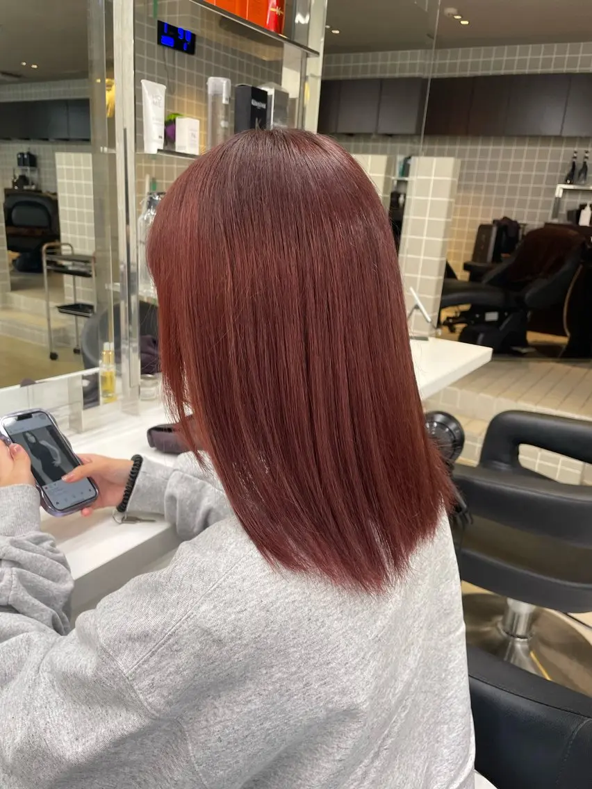 セミロング カラー ヘアアレンジ ヘアカラー トリートメント ヘアセット 💗横浜美容室 💗HARUNAのヘアスタイル