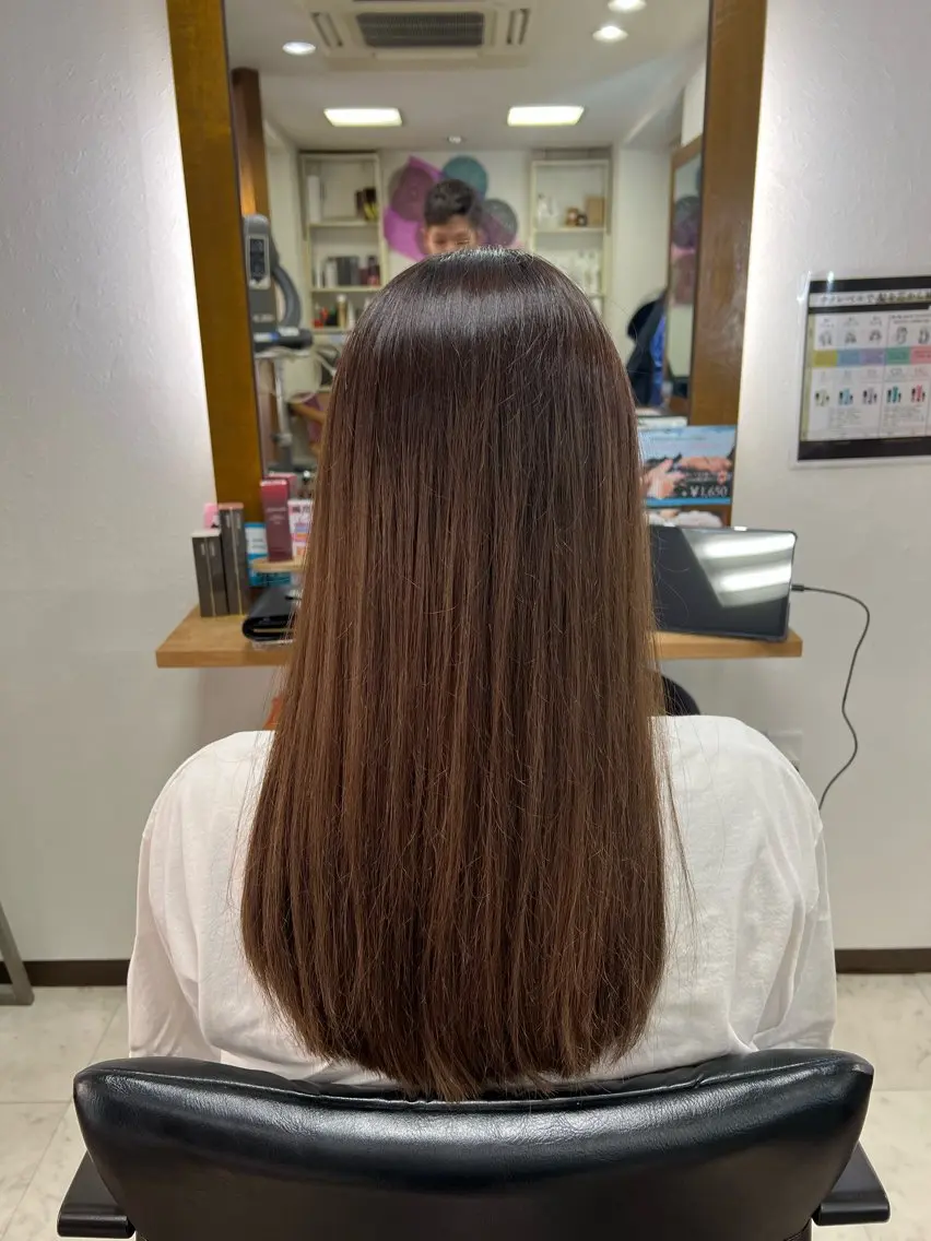 ロング カット ヘアカラー トリートメント 髪質改善/マツパ 垢抜け透明カラー衣笠のヘアスタイル