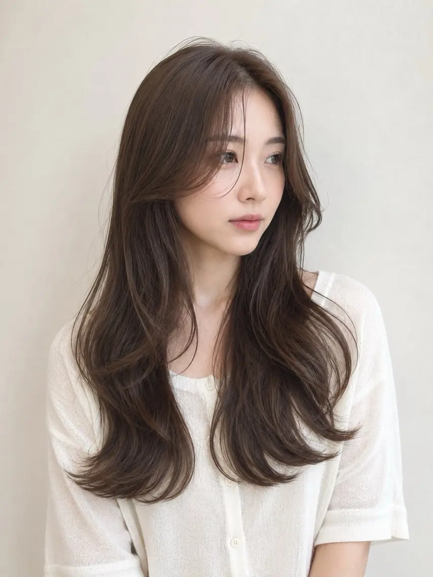 ロング カラー カット ヘアカラー トリートメント ブリーチなしWカラー 🎀韓国ヘア/amiのヘアスタイル