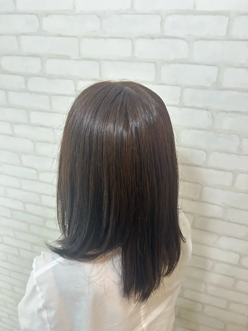 カラー 黒髪 ブリーチ ブリーチなしカラー 菅野 流那のヘアスタイル