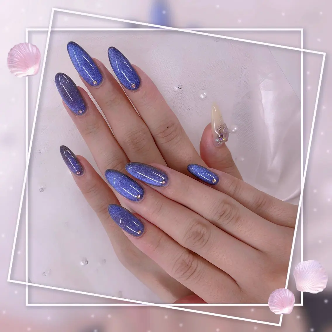 ネイル グラデーション マグネットネイル ピンク ワンホンネイル ハンドネイル Chill Nailsalonのネイルデザイン