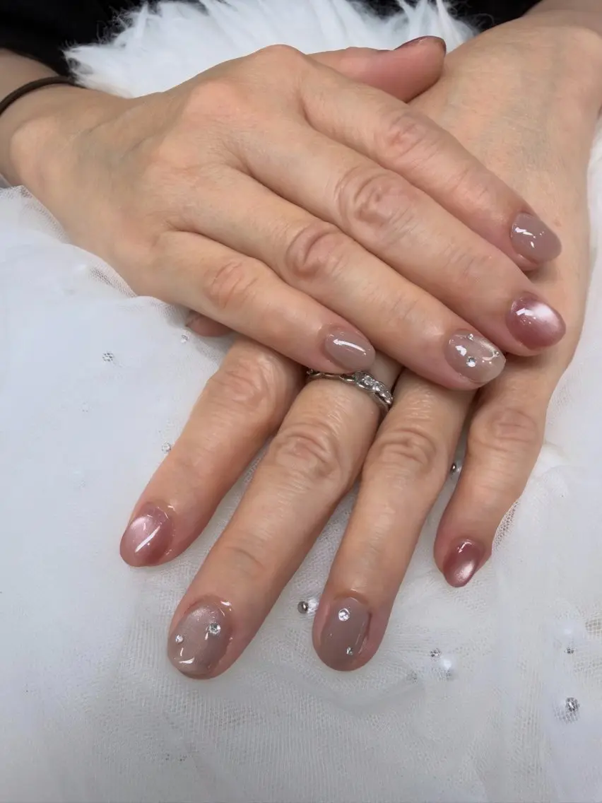 ネイル 氷ネイル・うるうるネイル mielnail 黒木のネイルデザイン