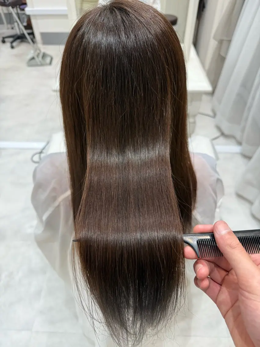 ロング カット 縮毛矯正 Barrel 天王寺 YUUのヘアスタイル