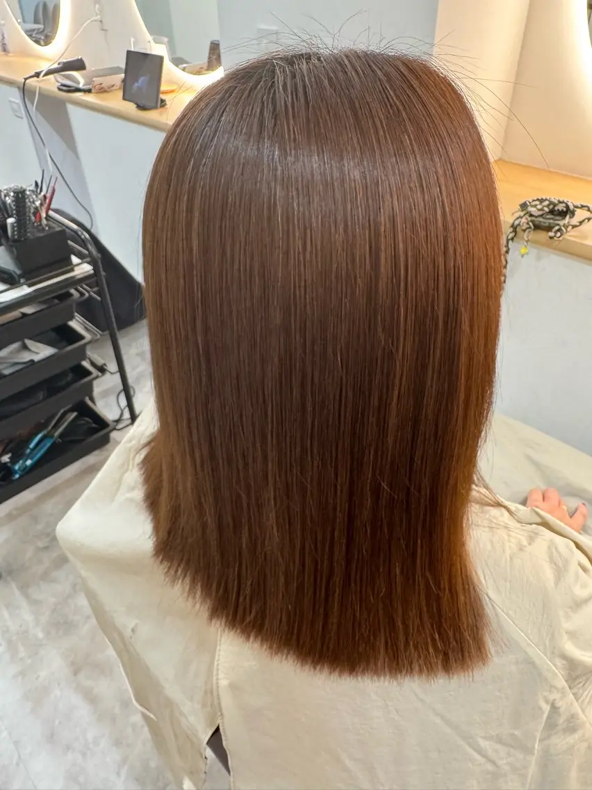 ミディアム 縮毛矯正 美髪矯正 SAORIのヘアスタイル