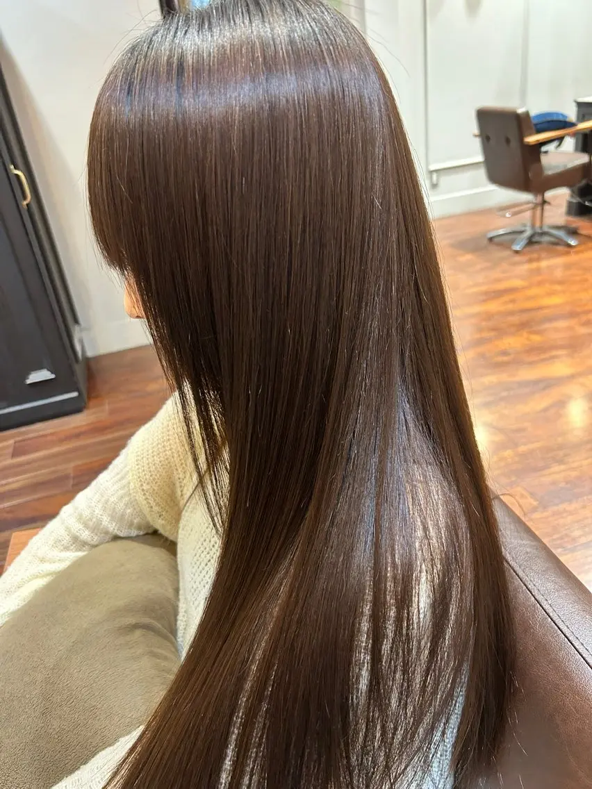 ロング パーマ 縮毛矯正 秦 健太のヘアスタイル