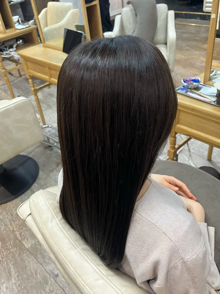 ロング ヘアカラー トリートメント 縮毛矯正⚡️カラー いいじまのヘアスタイル