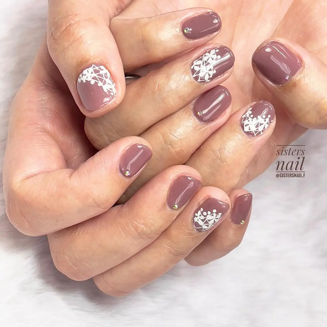 ネイル アートネイル 入学式 フラワーネイル 卒業式 レース sisters nail.fのネイルデザイン