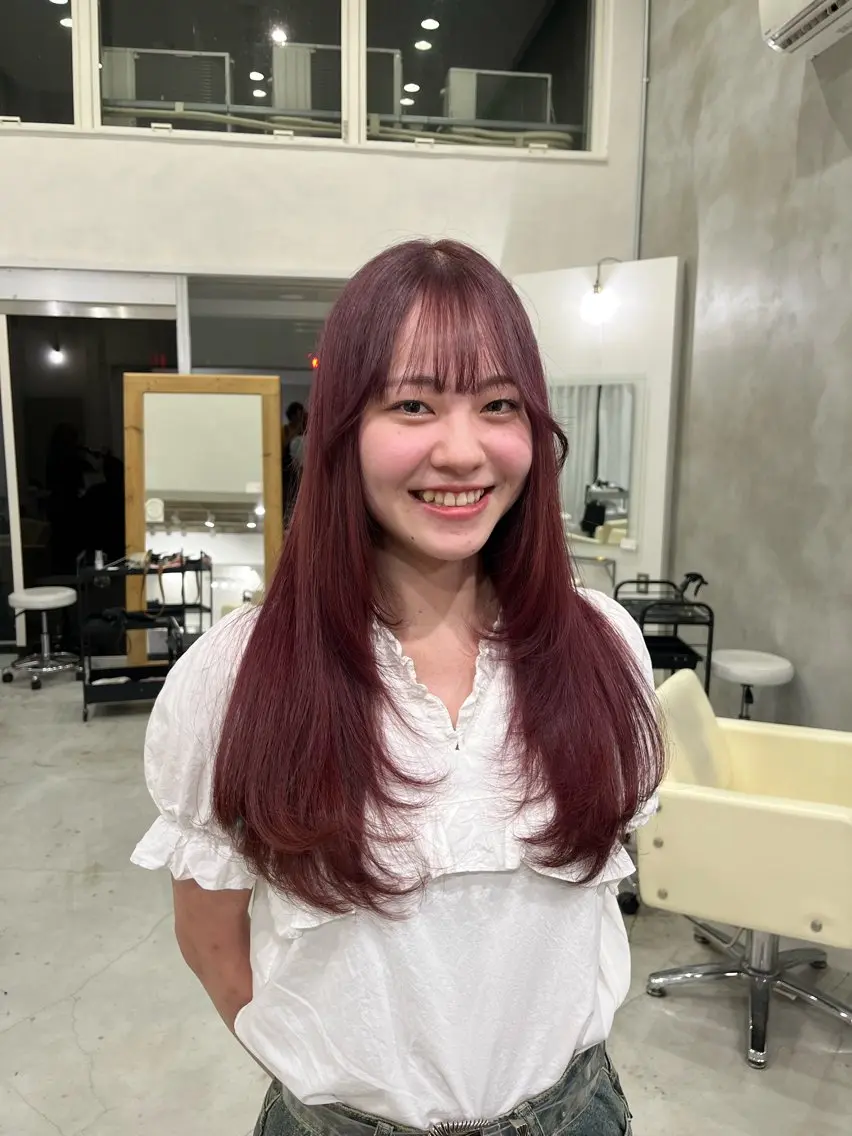ロング 顔まわりレイヤー レイヤーカット カット トリートメント レイヤーカット/ボブ /春日井🍏鵜飼元喜のヘアスタイル