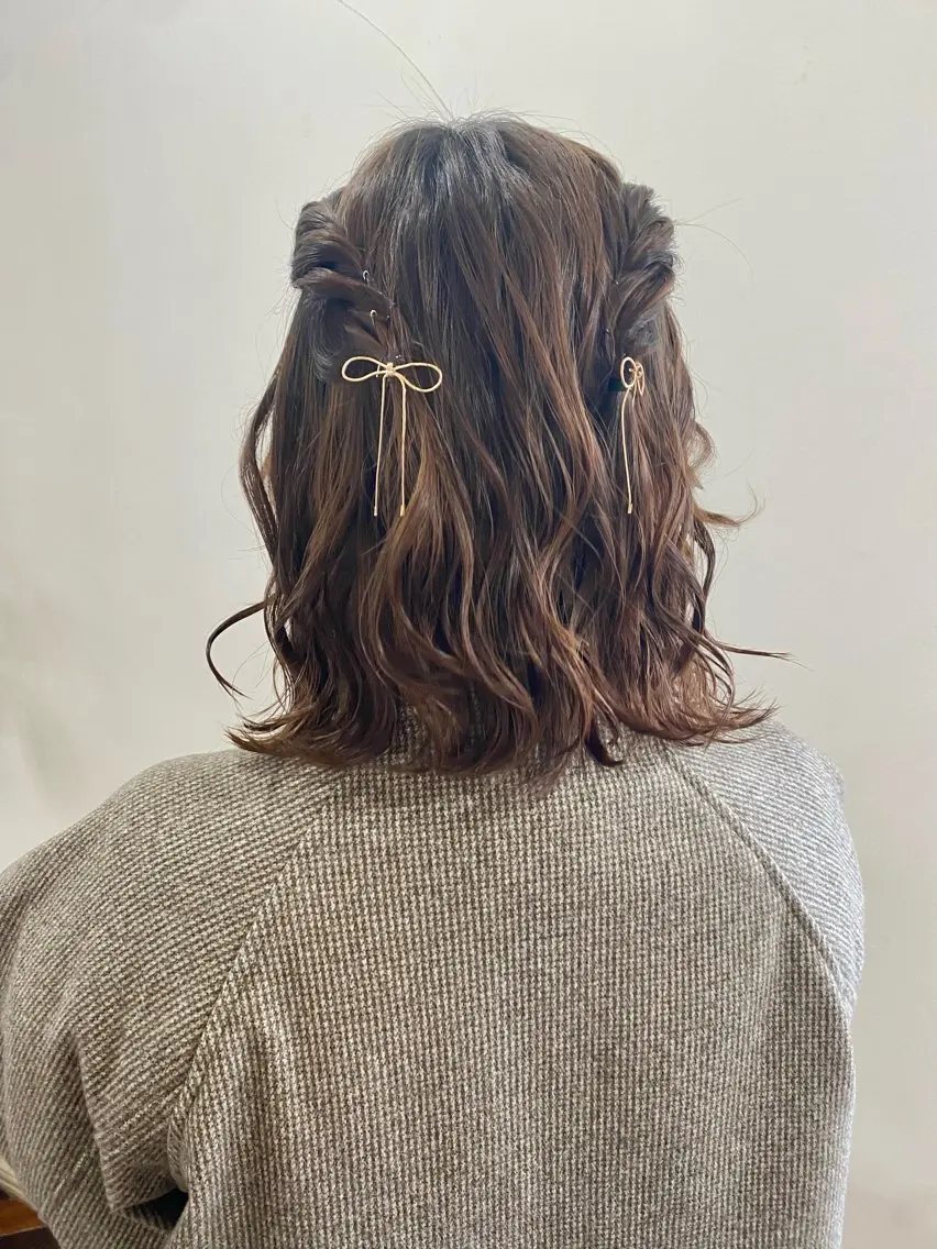 ショート ヘアアレンジ ボブ ヘアセット Kazaoka Saraのヘアスタイル