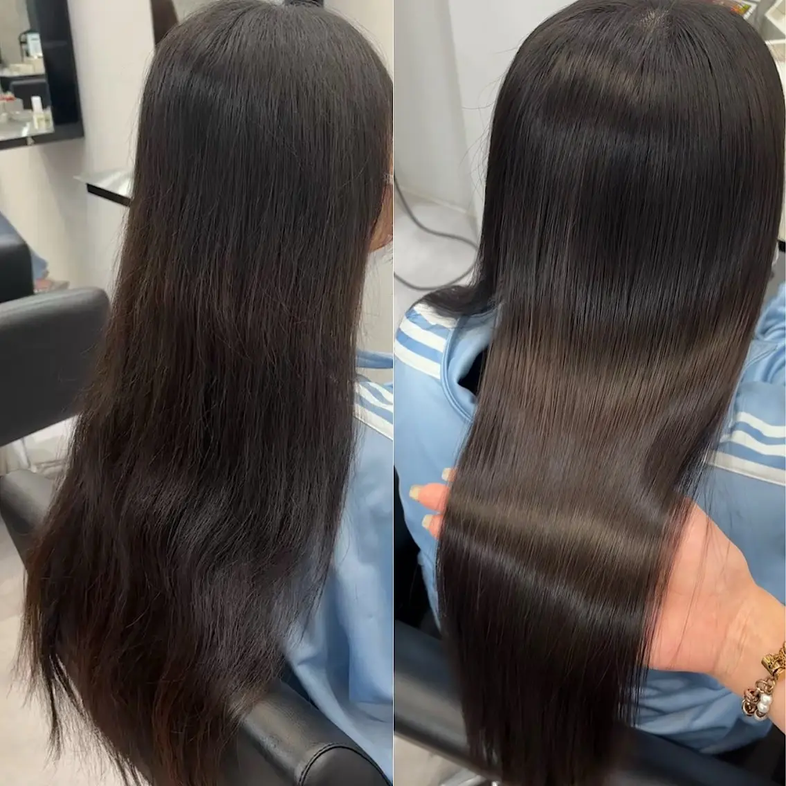 ロング カラー パーマ 透明感カラー ストレートパーマ 巻ける縮毛矯正 Sachi🐰のヘアスタイル