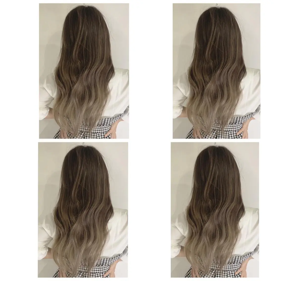 ロング カラー アッシュ バレイヤージュ ブリーチ デザインカラー グレージュ カット ヘアカラー 京都大人女性ショート 徒歩1分/秋山のヘアスタイル