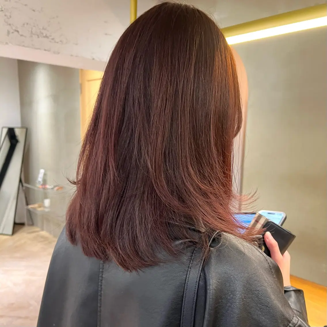 セミロング カラー 透明感カラー カット ヘアカラー トリートメント レイヤー/縮毛矯正/ 暖色/mao🎀のヘアスタイル
