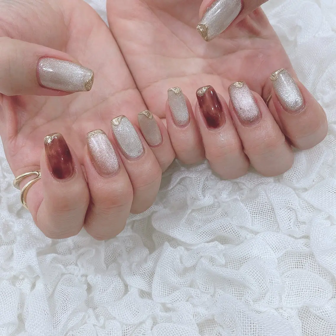 ネイル ミラーネイル ハンドネイル SOL NAILのネイルデザイン