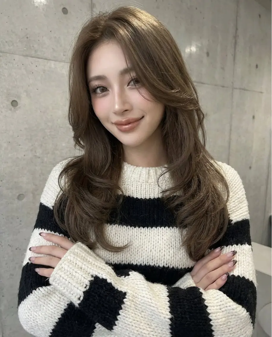 ロング カラー カット ヘアカラー トリートメント SHION/銀座 まとまるカット🩵のヘアスタイル