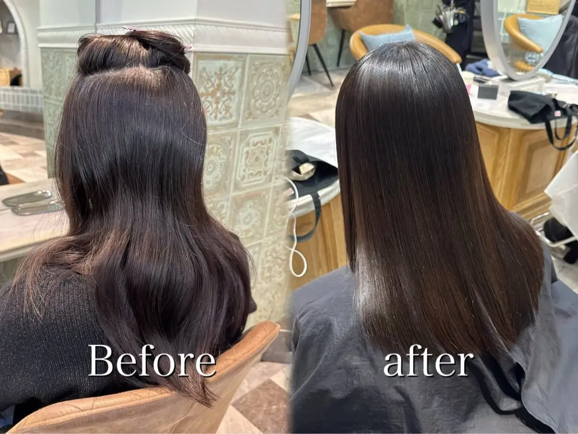 ロング カラー カット ヘアカラー 縮毛矯正 トリートメント Lond roseのヘアスタイル