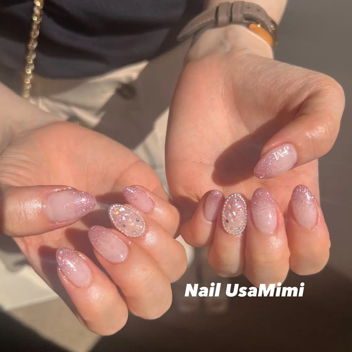 ネイル ジェルネイル キラキラネイル 韓国ネイル マグネットネイル 持ち込み 本町NailUsa Mimi RIKOのネイルデザイン