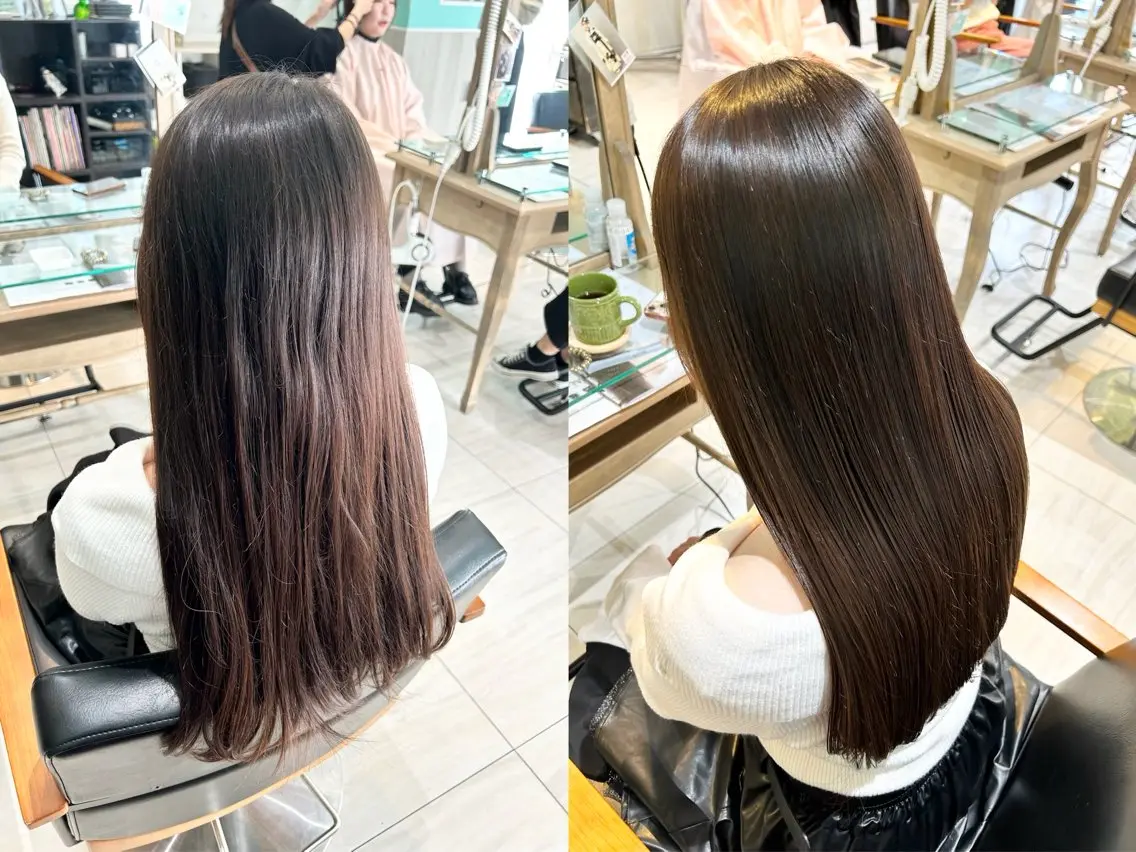 セミロング 酸性ストレート イシイ シオリのヘアスタイル