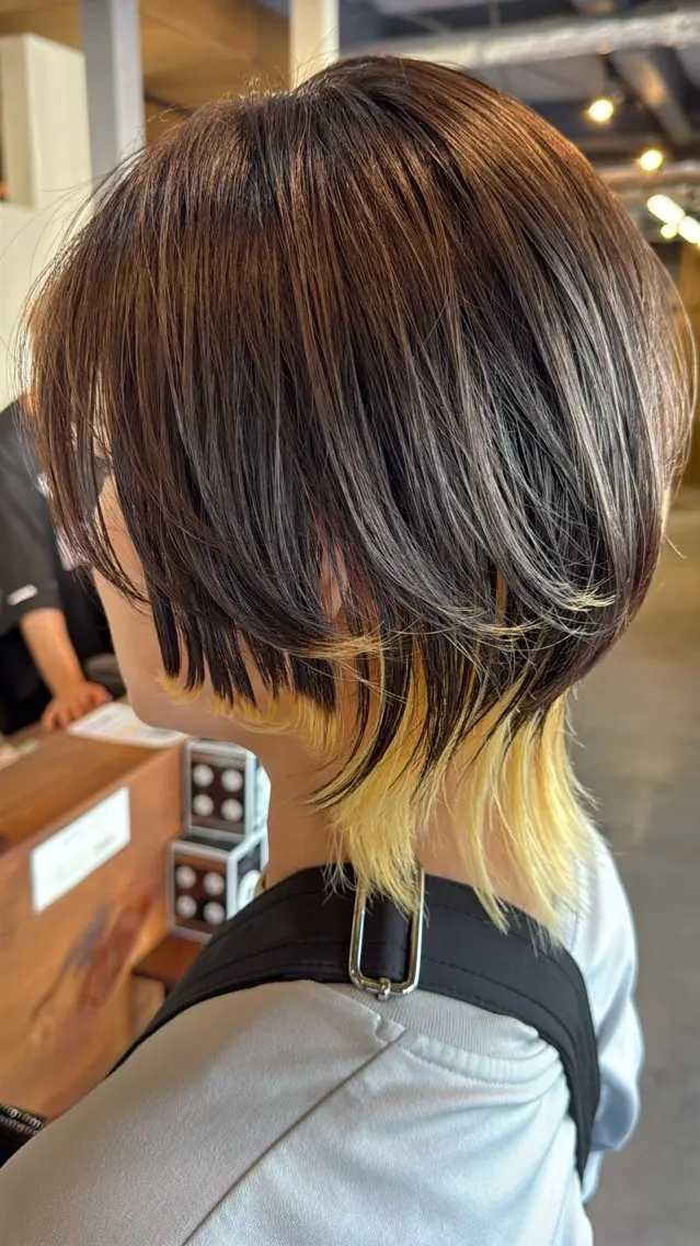 ショート ヘアカラー 梅田 拓実のヘアスタイル