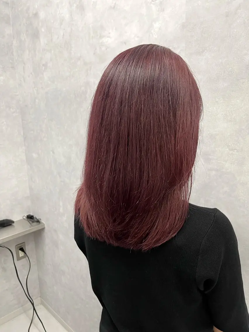 ミディアム カラー ラベンダーカラー ピンクカラー ピンクラベンダー カット ヘアカラー トリートメント NUMBER 天王寺 🌼yuriのヘアスタイル