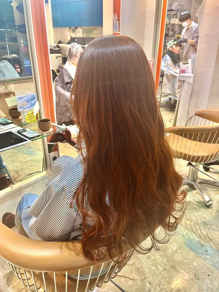 ロング カラー カット ヘアカラー トリートメント うしだ かおるのヘアスタイル