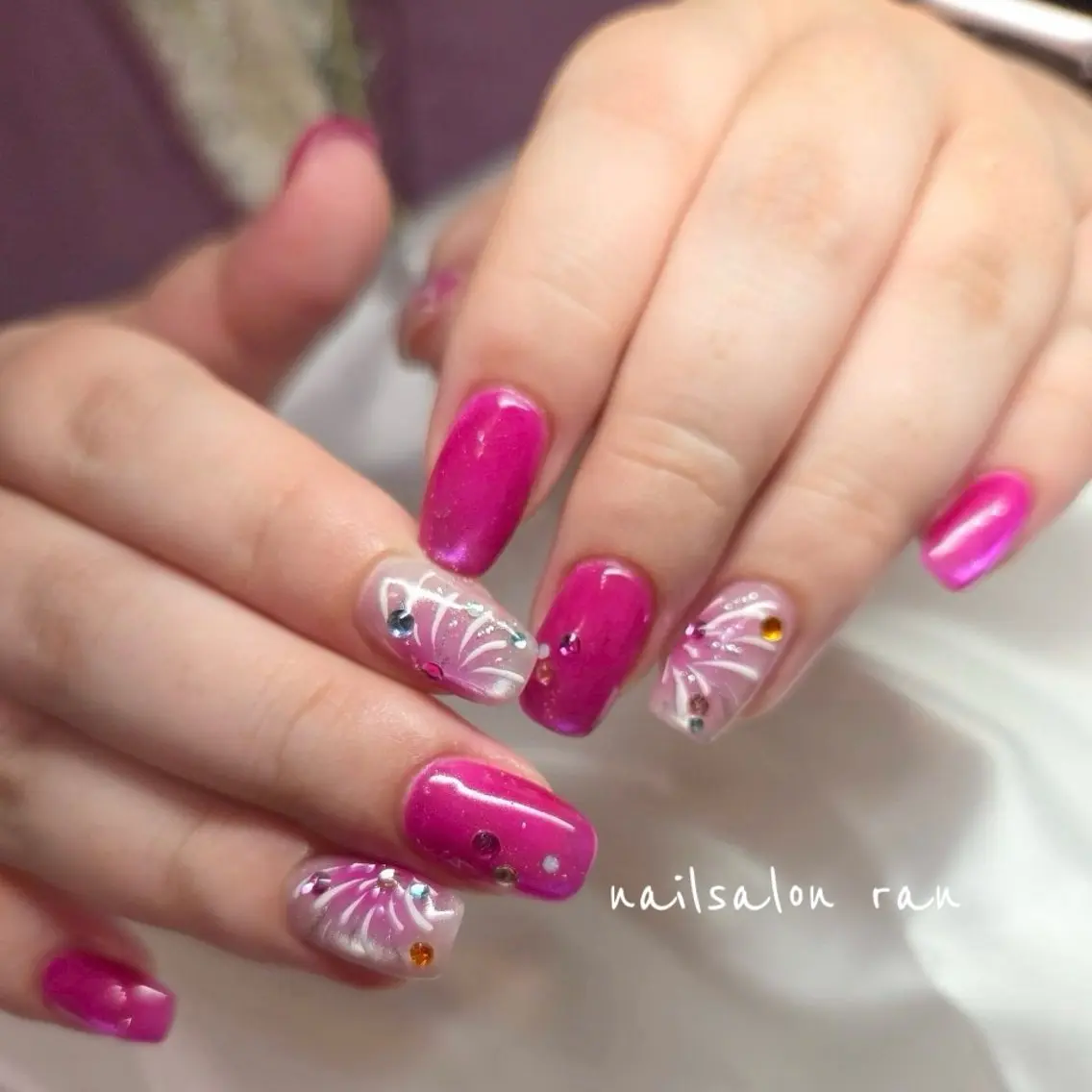 ネイル ピンク nailsalon ranのネイルデザイン