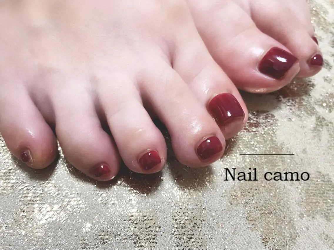 ネイル フットネイル ワンカラーネイル フットネイル 🌟Nail camo🌟のネイルデザイン