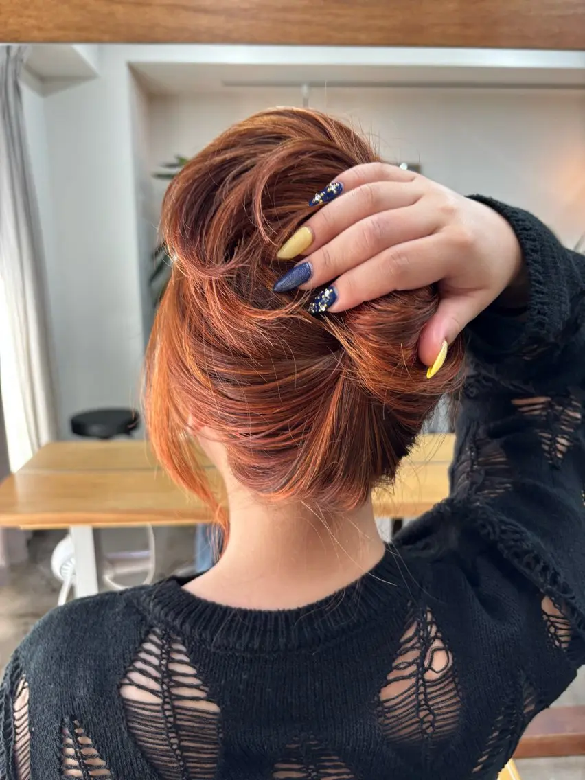 ロング ハイライト ヘアカラー トリートメント ナナ/大阪心斎橋/ 海外レイヤーカットのヘアスタイル