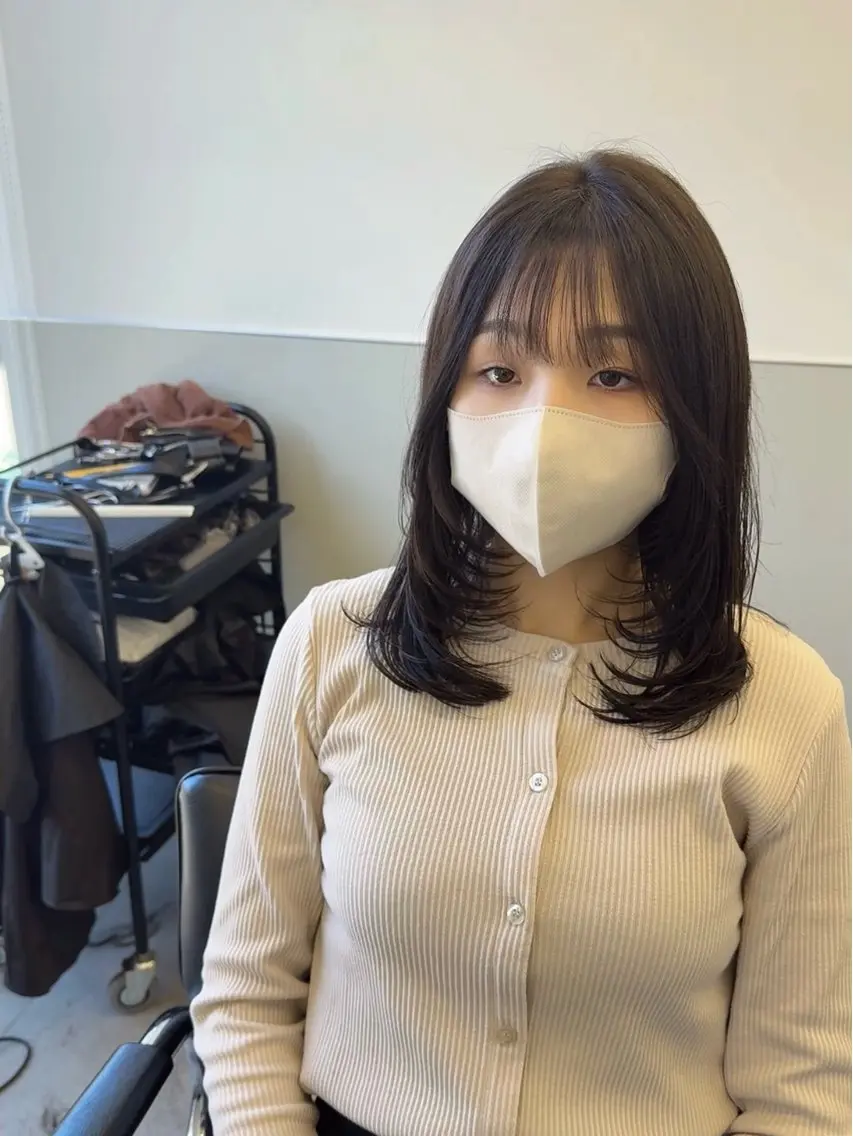 セミロング ハッシュカット カット ヘアカラー トリートメント 韓国ヘア🇰🇷 スズキのヘアスタイル