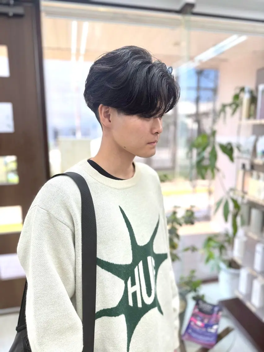 ショート パーマ メンズ フェザーパーマ メンズパーマ ニュアンスパーマ カット パーマ メンズパーマの達人 / タカシマダイスケのヘアスタイル