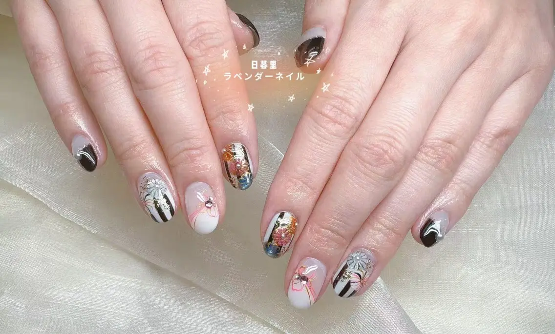 ネイル アートネイル フラッシュネイル フレンチネイル ジェルネイル 韓国ネイル ラベンダー💖日暮里 ルル💖ネイルのネイルデザイン