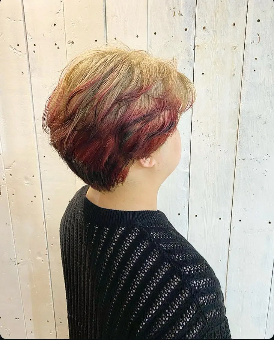 ショート カラー メンズ ストレート🌹カラー お任せを🌈bucoのヘアスタイル