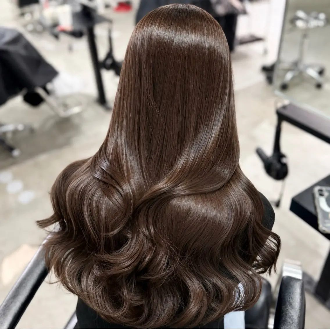 ロング カラー ブラウンカラー チョコレートブラウン 髪質改善 レイヤーカット ヘアカラー トリートメント 🎀ミルクティー/暖 色×レイヤー/マリアのヘアスタイル