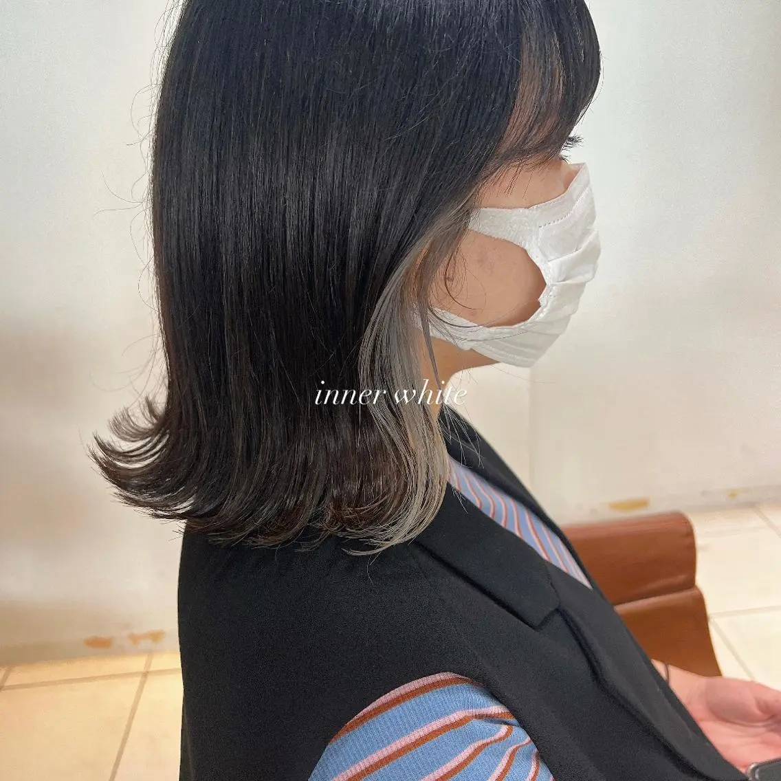 ミディアム カラー 安富 舞のヘアスタイル