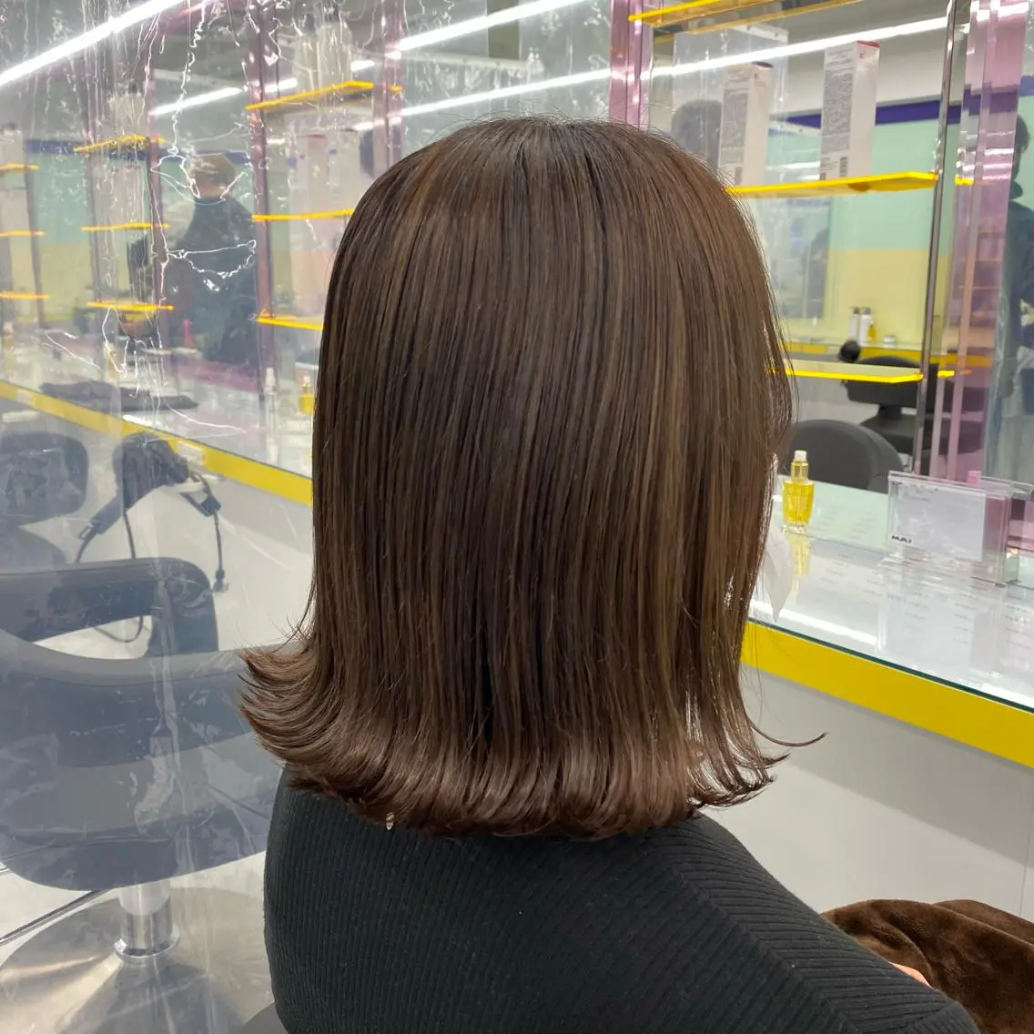 ミディアム カラー ヘアアレンジ ヘアカラー トリートメント mai🍑暖色カラー /レイヤー💖のヘアスタイル