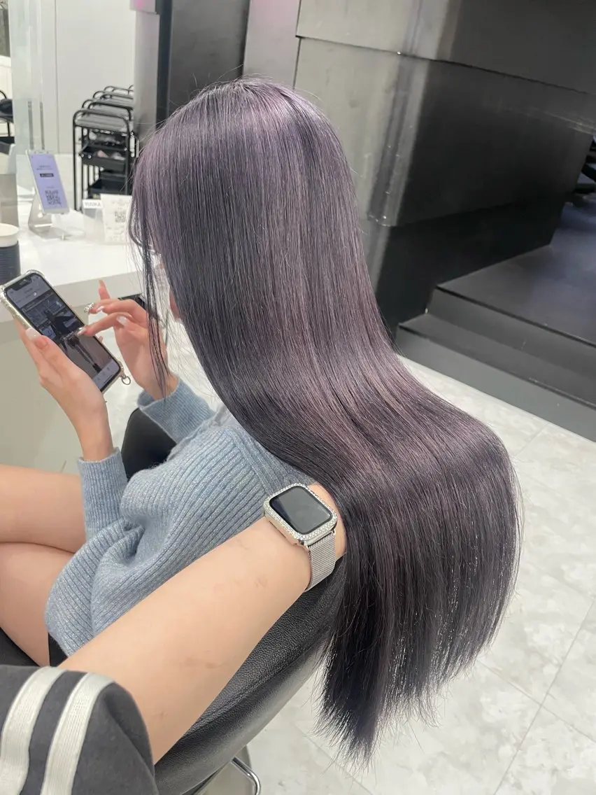 ロング カラー ヘアカラー トリートメント 大人っぽ韓国🤍ブリ ーチ/mitsukiのヘアスタイル