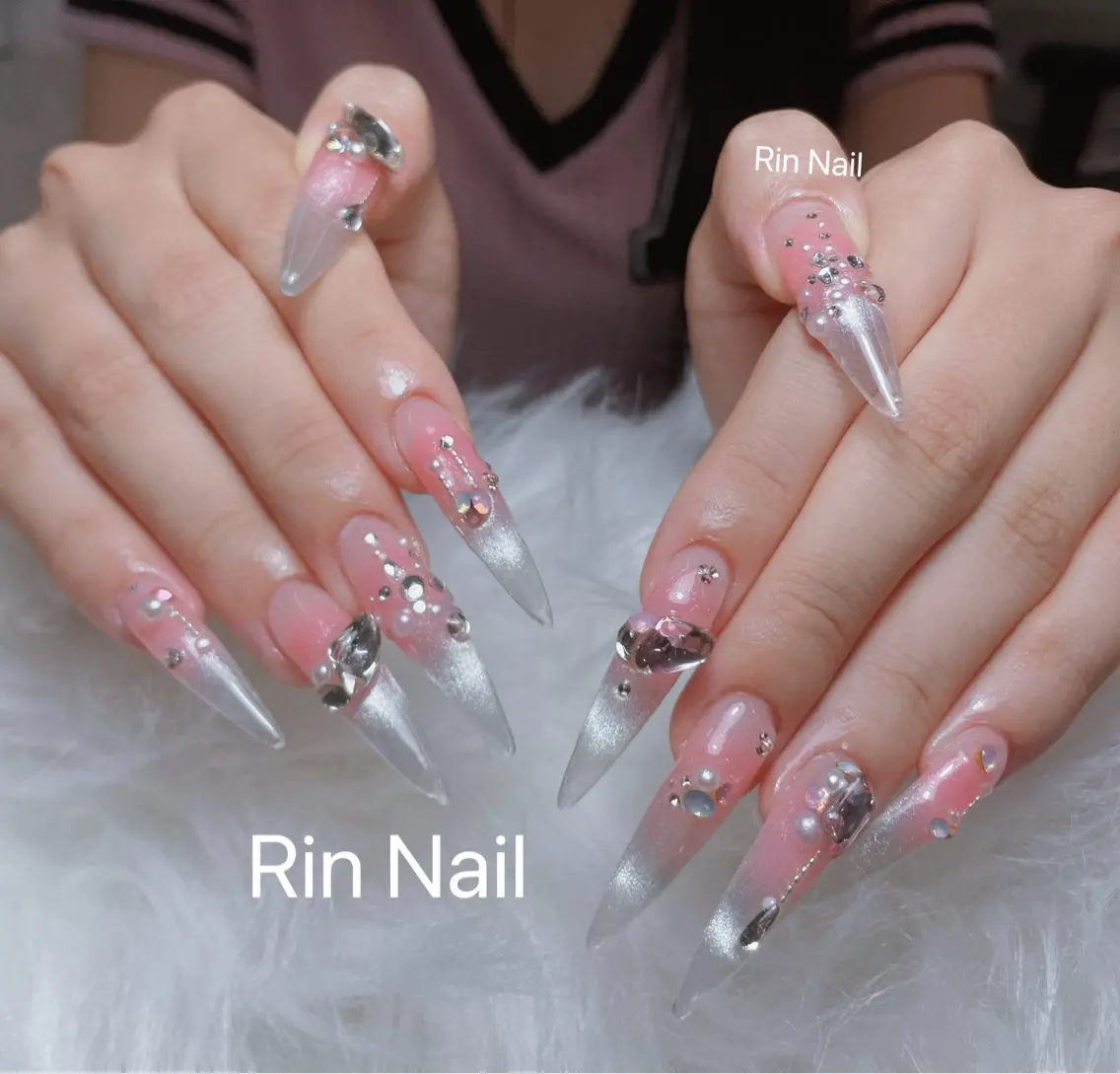 ネイル クリアネイル ドット フットネイル ジェルネイル グリーン ハンドネイル Rin Nail 新大久保店のネイルデザイン