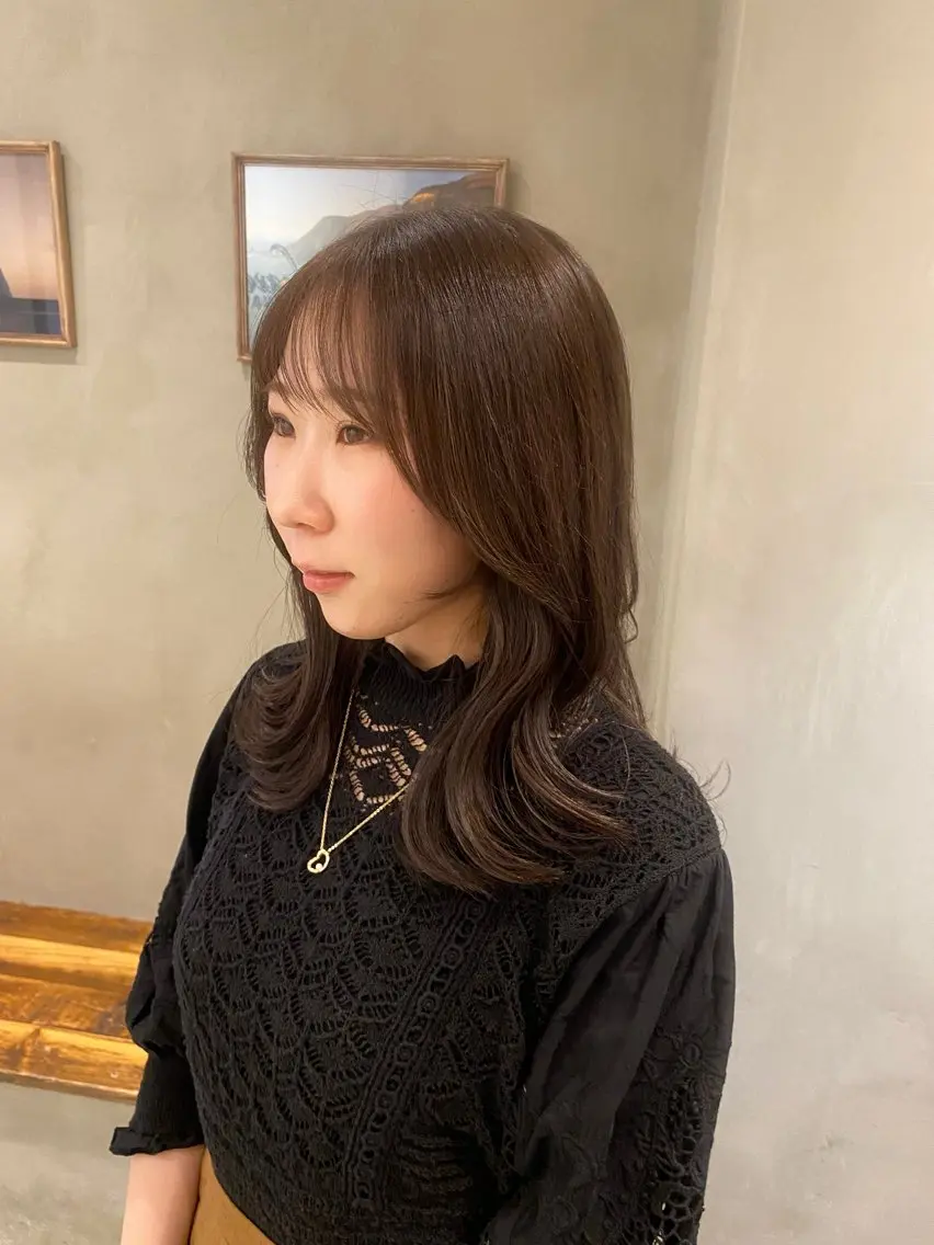 セミロング カット ヘアカラー トリートメント 新宿/顔周りカット +レイヤー=しずく♩のヘアスタイル