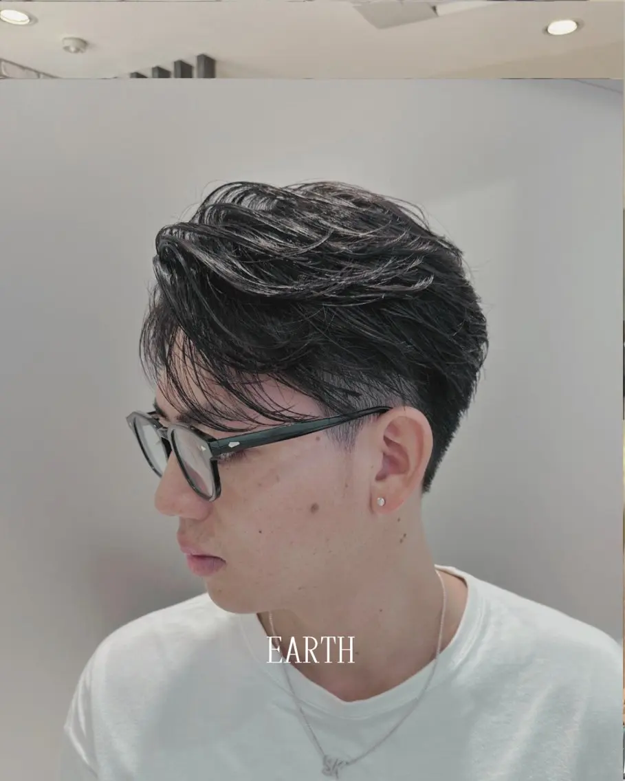ショート パーマ メンズ オールバック メンズパーマ メンズショート ショートヘア メンズはお任せ 📍 城 直之のヘアスタイル