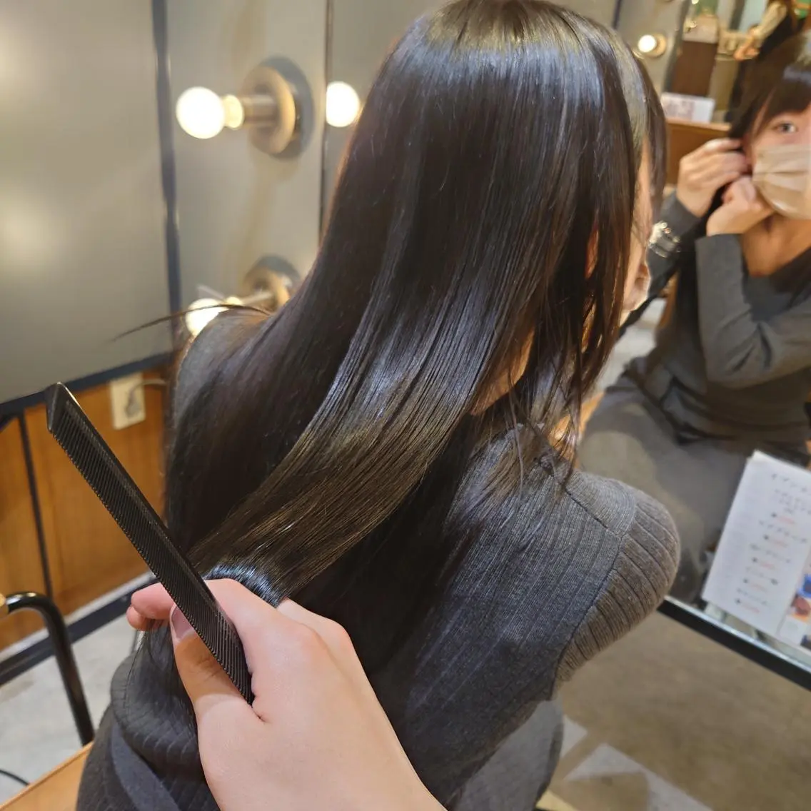 ロング カット 縮毛矯正 トリートメント 髪質改善ストレート Kantaのヘアスタイル