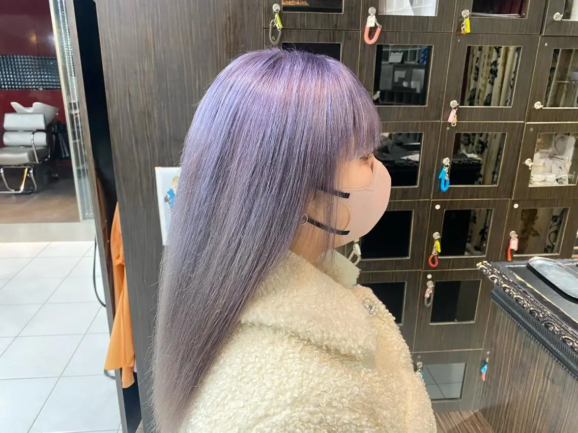 ロング ヘアカラー グレージュ達人/赤み 消し/ブリーチ/岩崎のヘアスタイル
