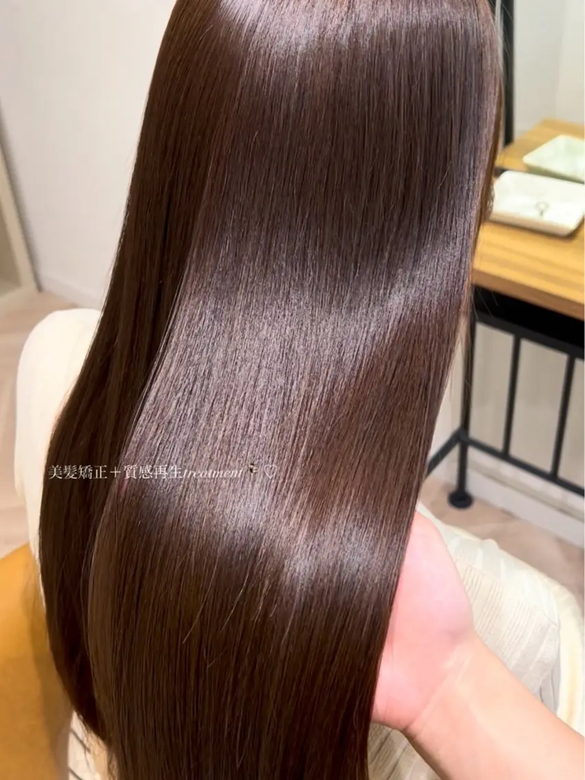 美髪矯正+color+質感再生2step treatment︎︎⟡.の写真