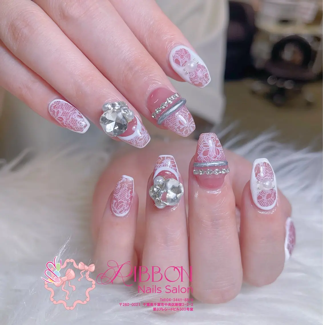 ネイル フットネイル フレンチネイル ジェルネイル マグネットネイル 持ち込み ハンドネイル Ribbonnail salonのネイルデザイン