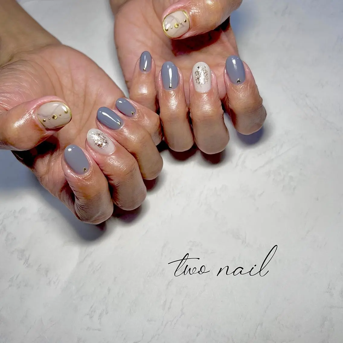 ネイル アートネイル フットネイル ハート ニュアンスネイル ホワイト two nailのネイルデザイン