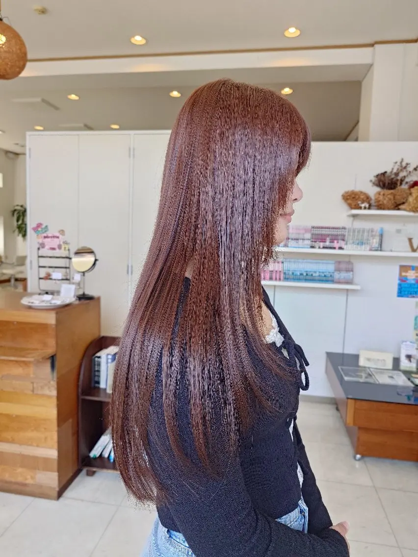 ロング カラー ピンクカラー ロング キンジョウ エナミのヘアスタイル