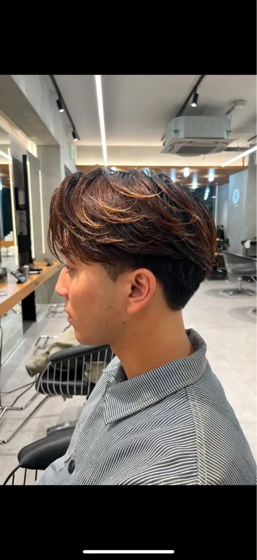 ショート パーマ メンズ センターパート メンズパーマ ニュアンスパーマ パーマ 透明感カラー 💋🩷りなのヘアスタイル