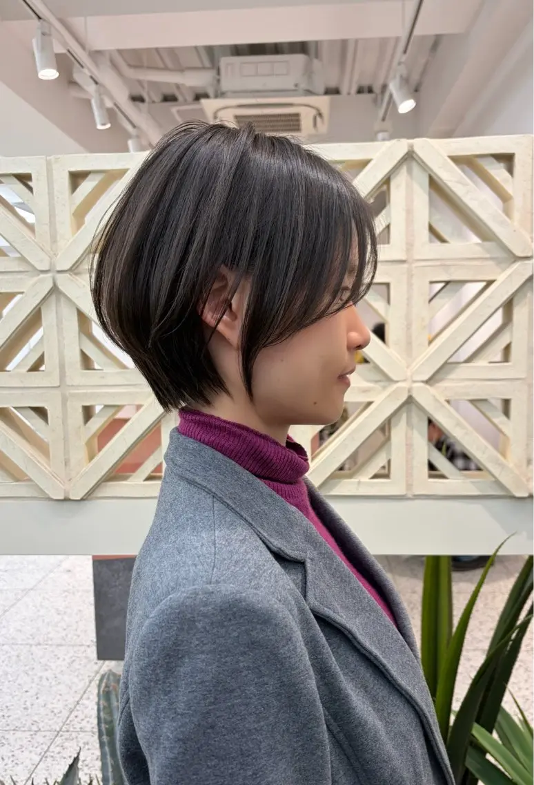 ショート くびれヘア ショートヘア 小顔カット トリートメント カット 名駅/ショート/ボブ 透明感カラー/優里のヘアスタイル