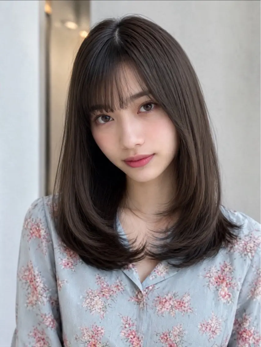 ミディアム カラー ヘアカラー 韓国×艶ハイトーンが かわいい✨️リオ🍒のヘアスタイル