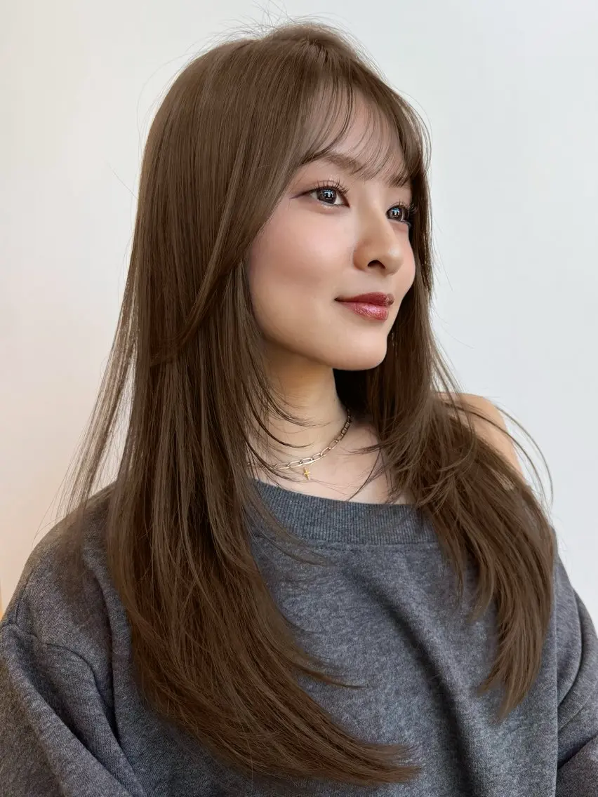 ロング カット ヘアカラー トリートメント 艶髪／レイヤー／ 垢抜け🩵／MARIのヘアスタイル
