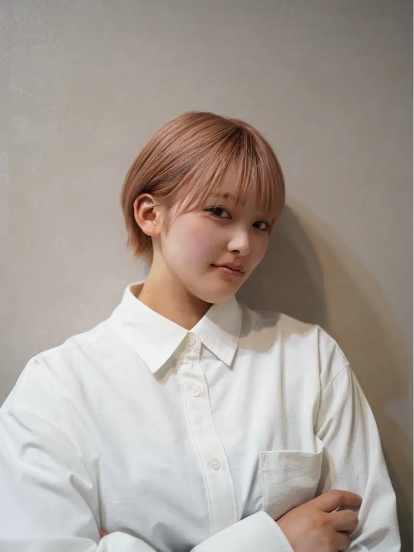 ショート 顔周りカット ショートヘア 宮里 蓮生のヘアスタイル